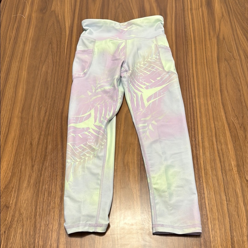Old Navy Pastel Leaf Print Kids Leggings